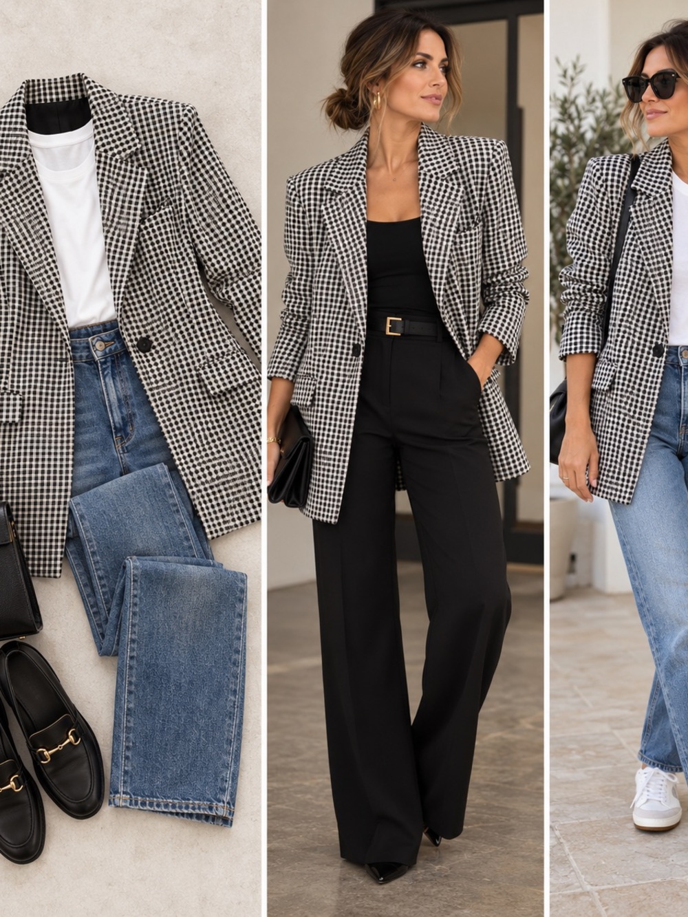 Maeve by Anthropologie Black & White Gingham Longline Blazer – Petite Medium